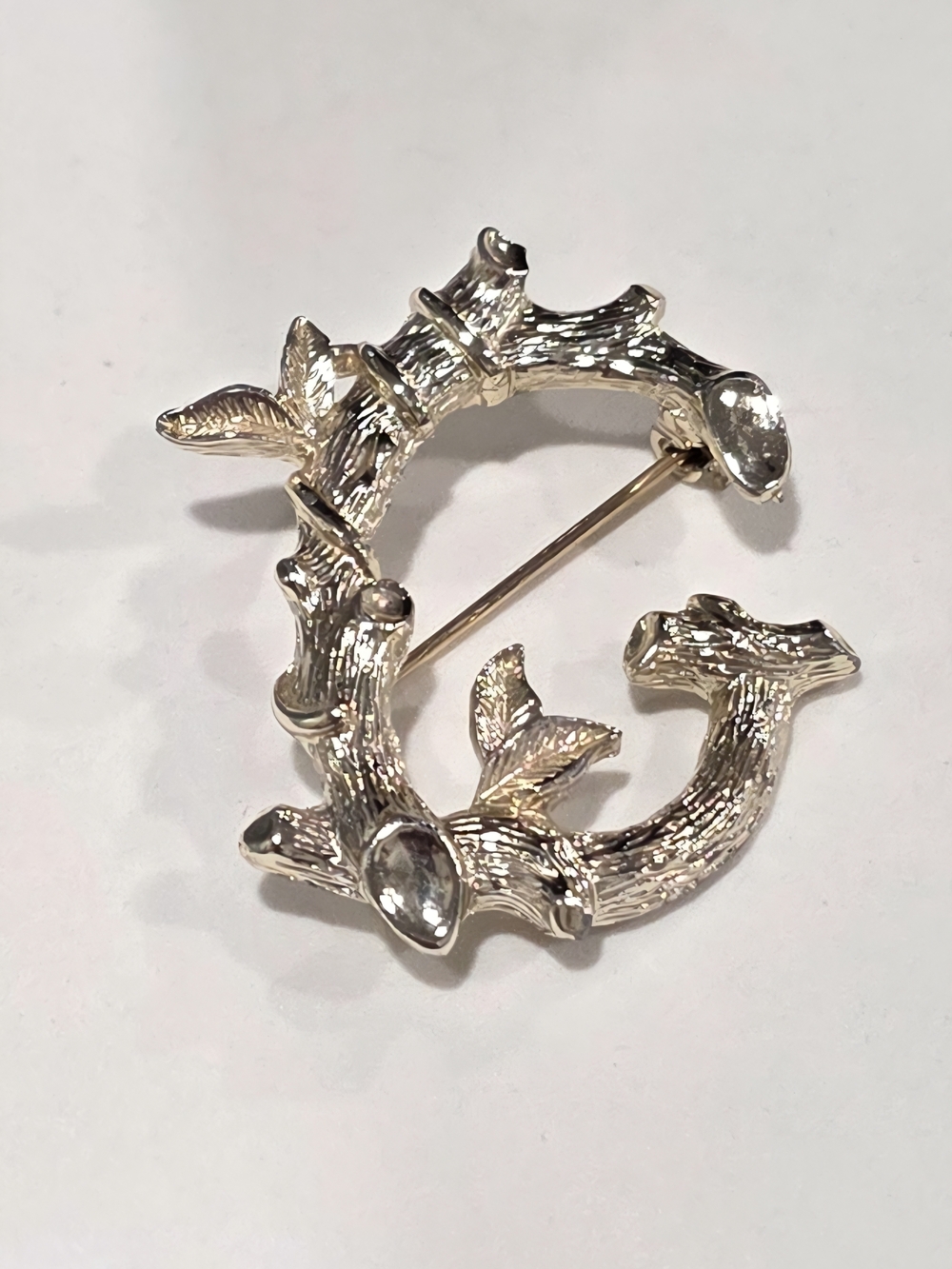 Sarah Coventry Silver-Tone Leaf Wreath Brooch